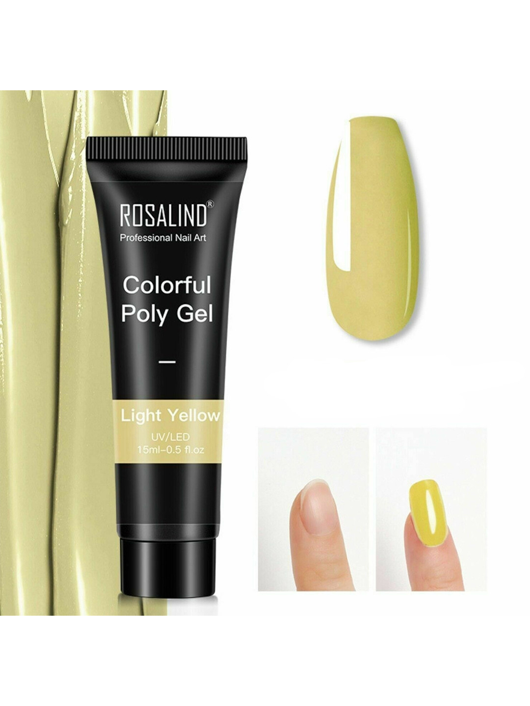 ROSALIND UV & LED Soak-Off Colorful Poly Nail Extension Gel 15 ml - Light Yellow