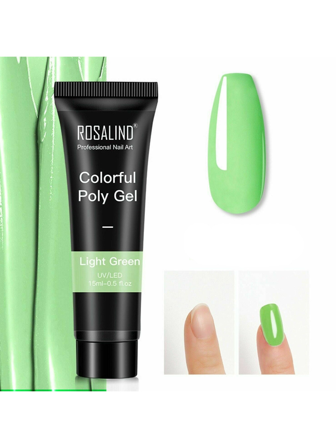 ROSALIND UV & LED Soak-Off Colorful Poly Nail Extension Gel 15 ml - Light Green