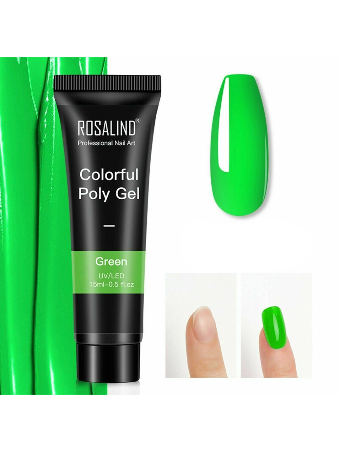 ROSALIND UV & LED Soak-Off Colorful Poly Nail Extension Gel 15 ml - Green