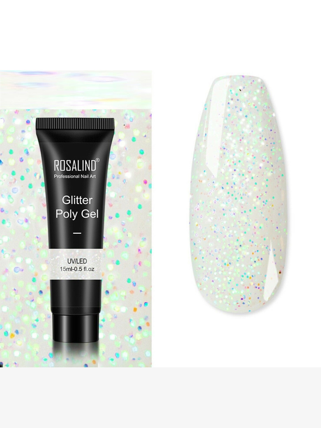 ROSALIND UV & LED Soak-Off Glitter Poly Nail Extension Gel 15 ml - A751