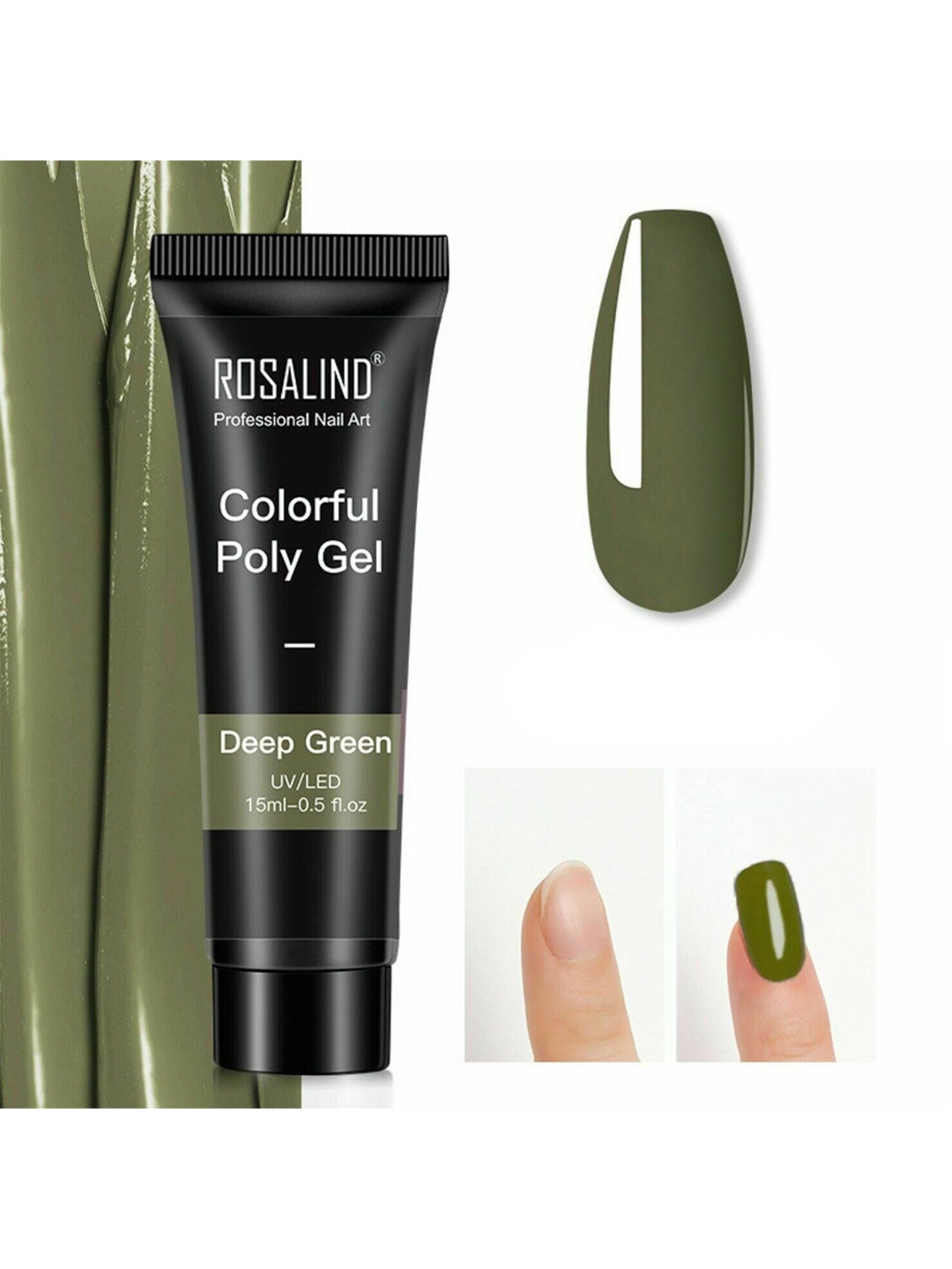ROSALIND UV & LED Soak-Off Colorful Poly Nail Extension Gel 15 ml - Deep Green