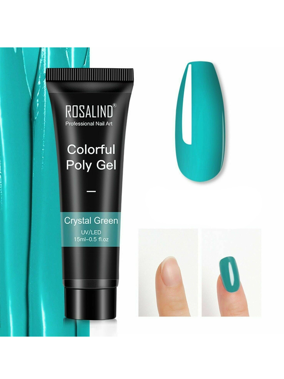 ROSALIND UV & LED Soak-Off Colorful Poly Nail Extension Gel 15 ml - Crystal Green