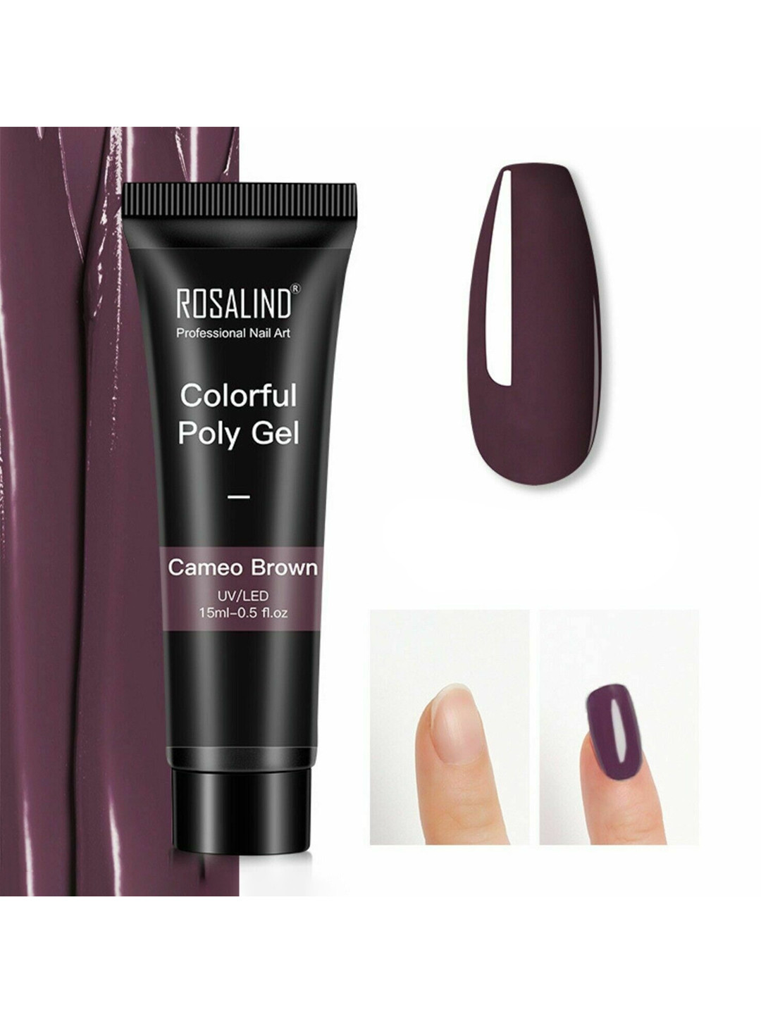 ROSALIND UV & LED Soak-Off Colorful Poly Nail Extension Gel 15 ml - Cameo Brown