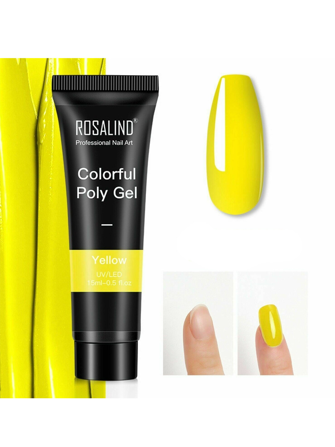 ROSALIND UV & LED Soak-Off Colorful Poly Nail Extension Gel 15 ml - Yellow