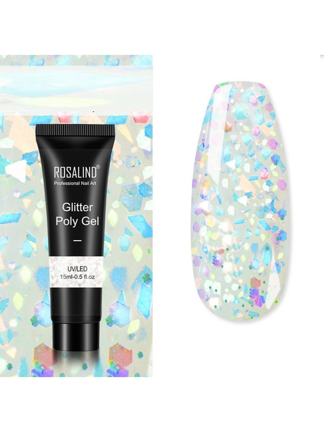 ROSALIND UV & LED Soak-Off Glitter Poly Nail Extension Gel 15 ml - A752