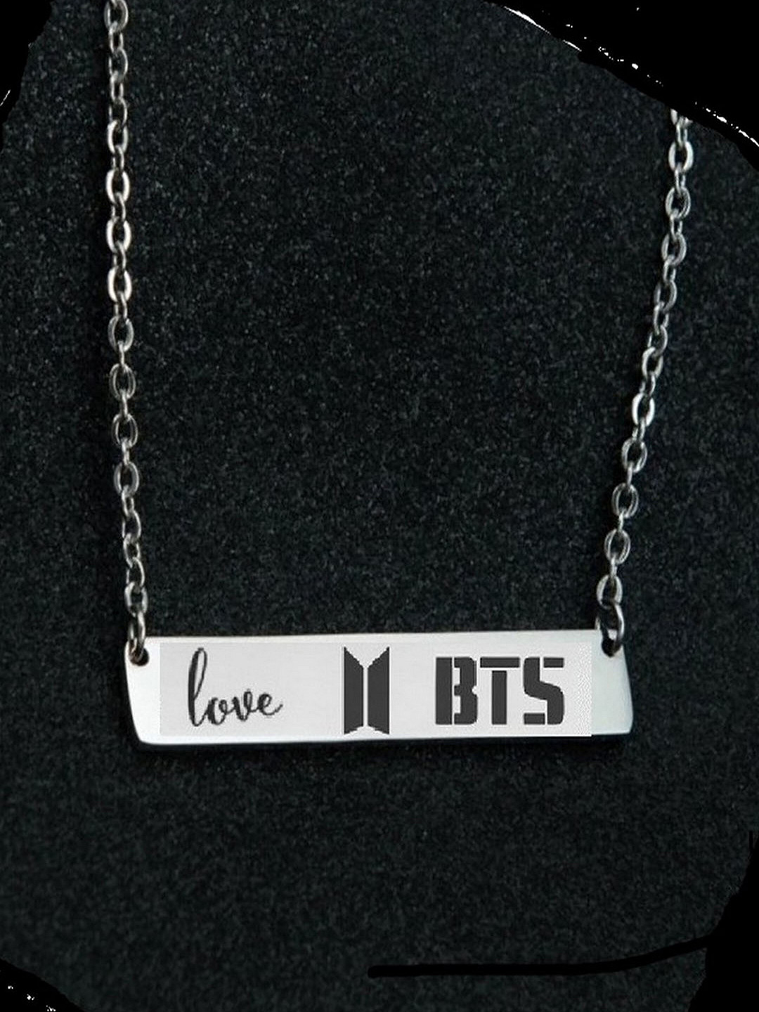 UNIVERSITY TRENDZ Stainless Steel Silver-Plated BTS Kpop Love Pendant
