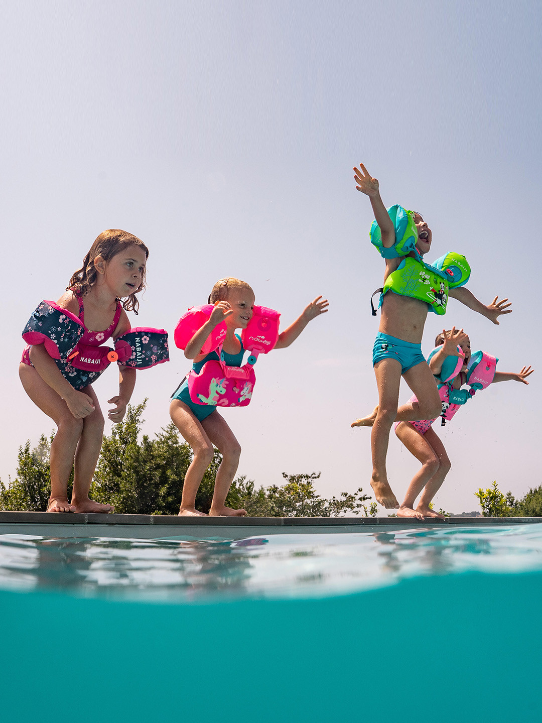 Decathlon NABAIJI Girls Blue One Piece Swimming Swimsuit