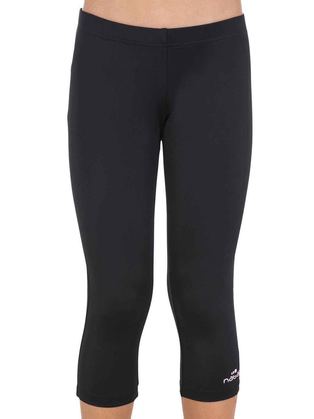 Decathlon NABAIJI - Girls Black Calf-Length Quick-Dry Swimming Leggings