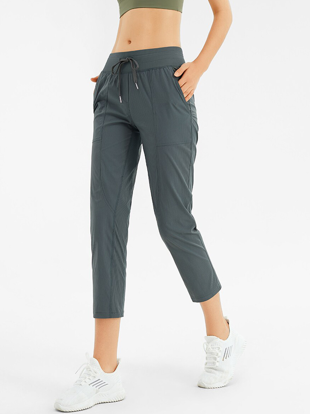 JC Collection Women Green Solid Relaxed-Fit Track Pant