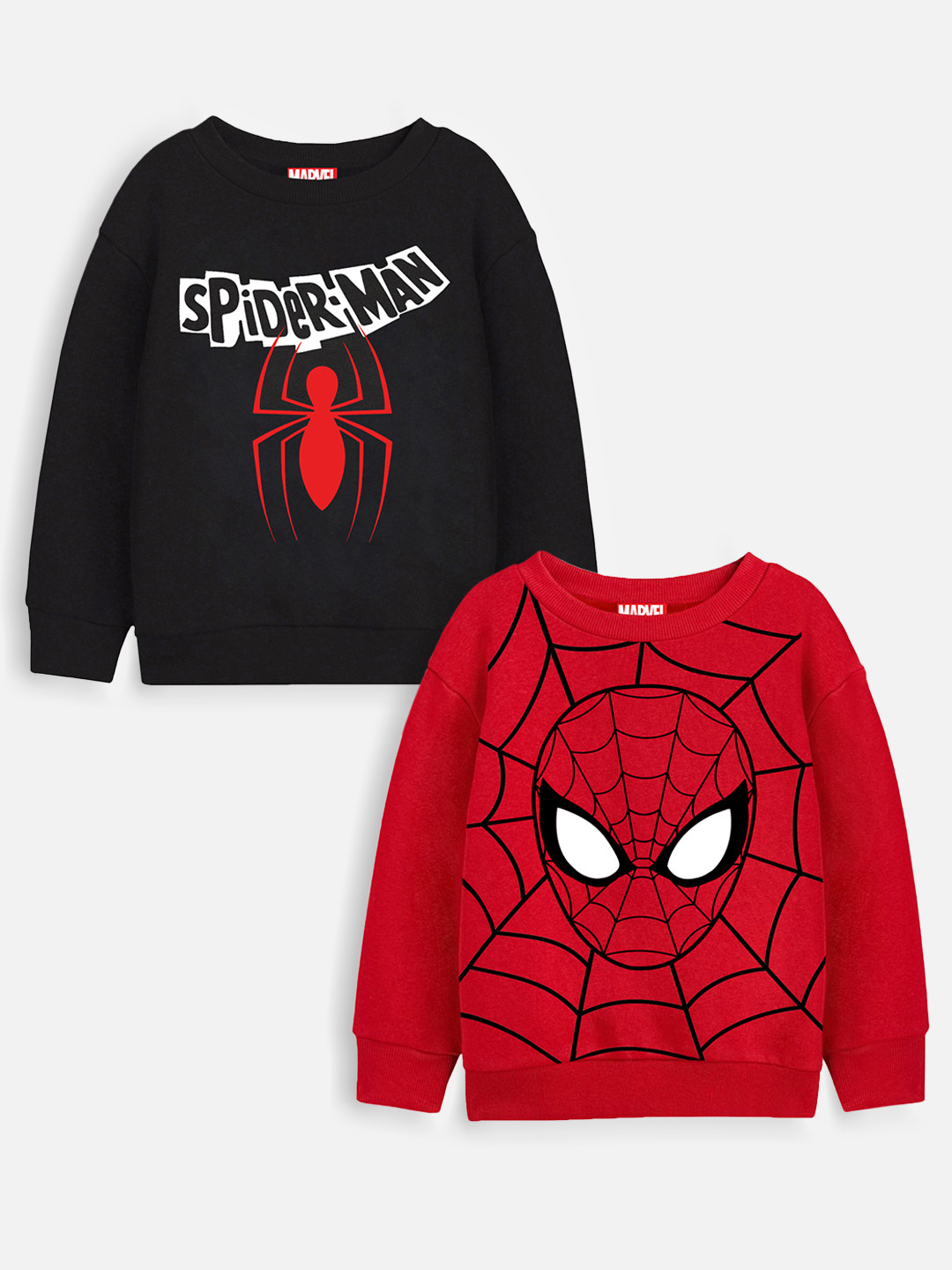 YK Marvel Boys Pack of 2 Black Spiderman Printed Sweatshirt