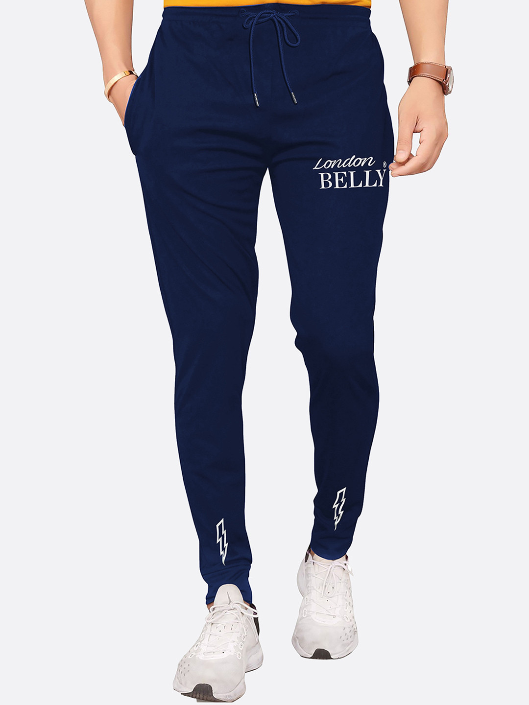 LONDON BELLY Men Navy Blue Solid Regular Fit Joggers