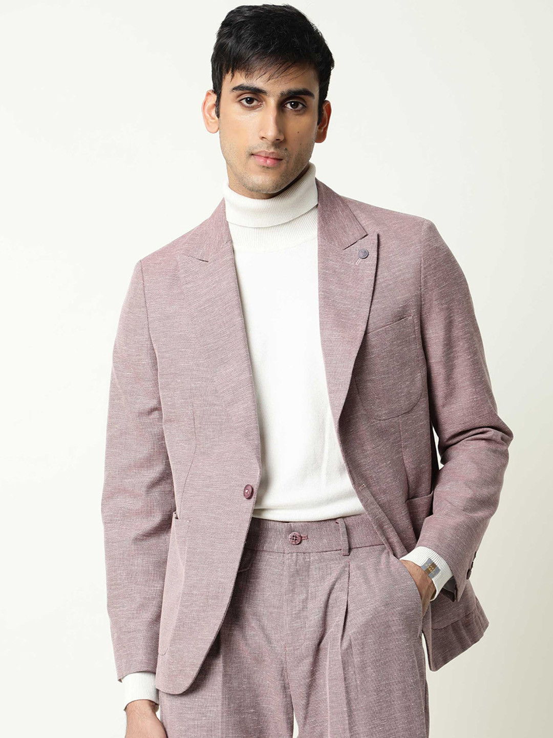 RARE RABBIT Men Dexit Tailored Fit Solid Single-Breasted Blazer