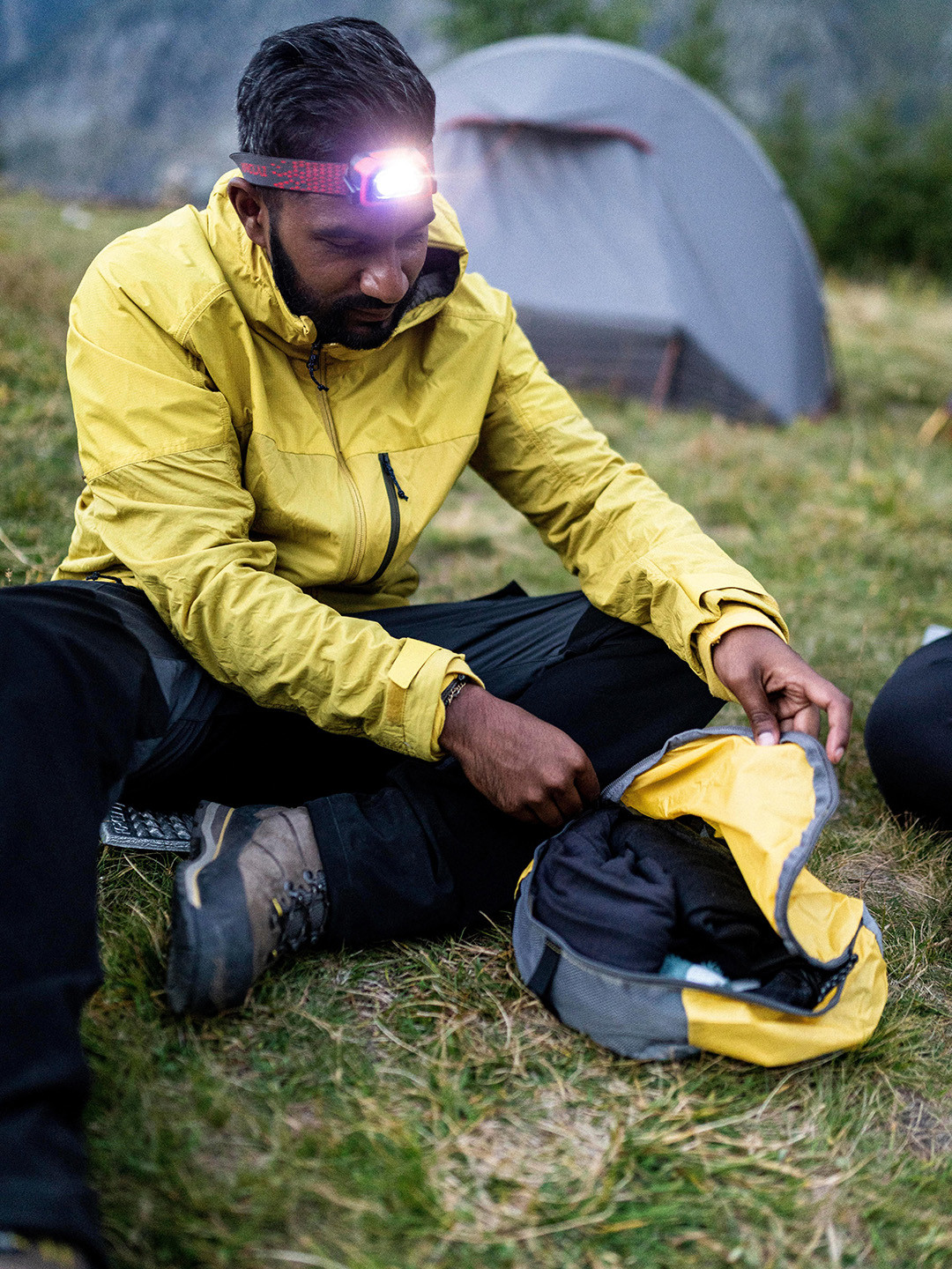 Decathlon Forclaz Yellow Solid Travel Pouch