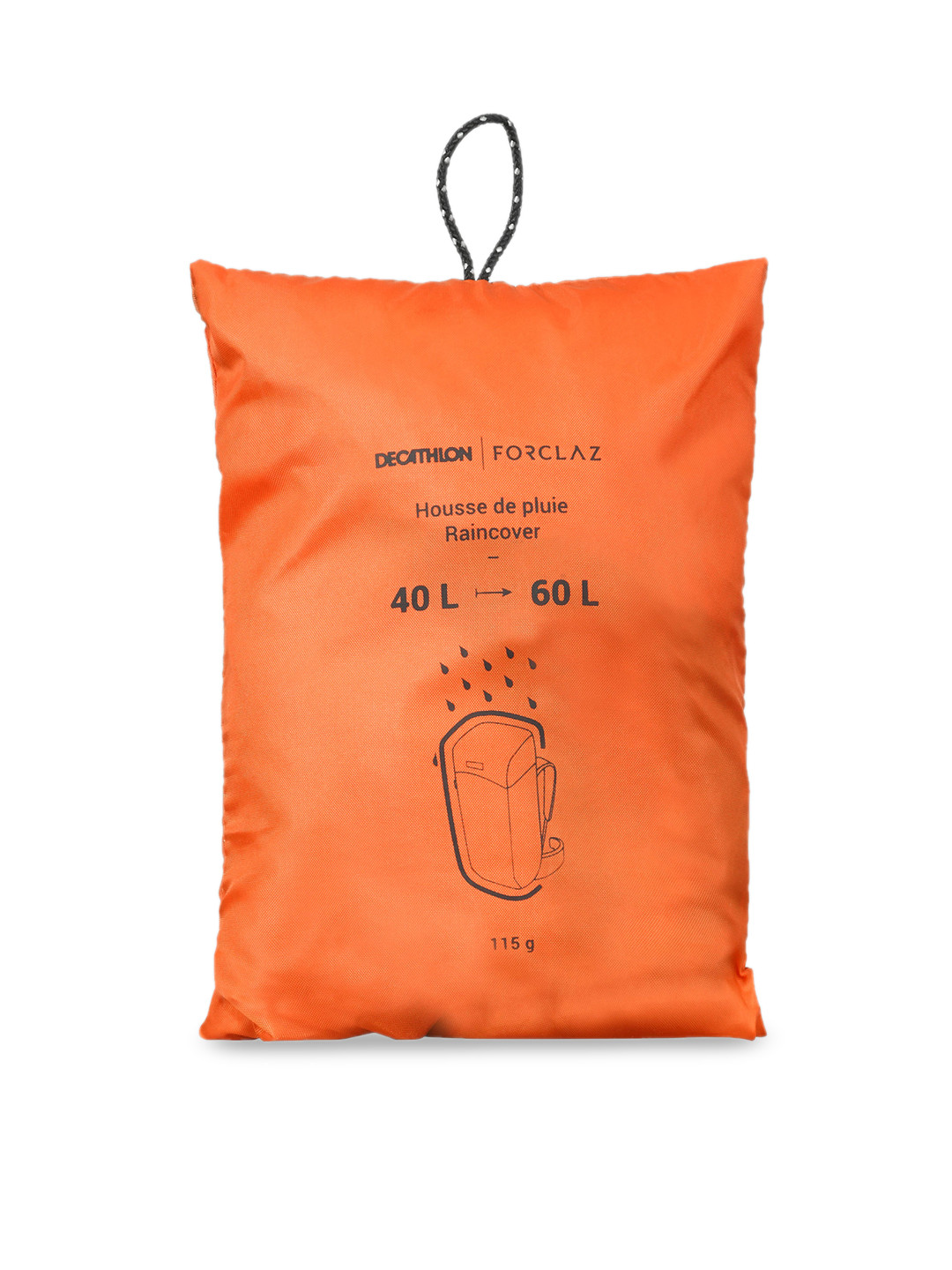 Decathlon FORCLAZ - Orange Trekking Basic Rain Cover For Backpack - 40/60L