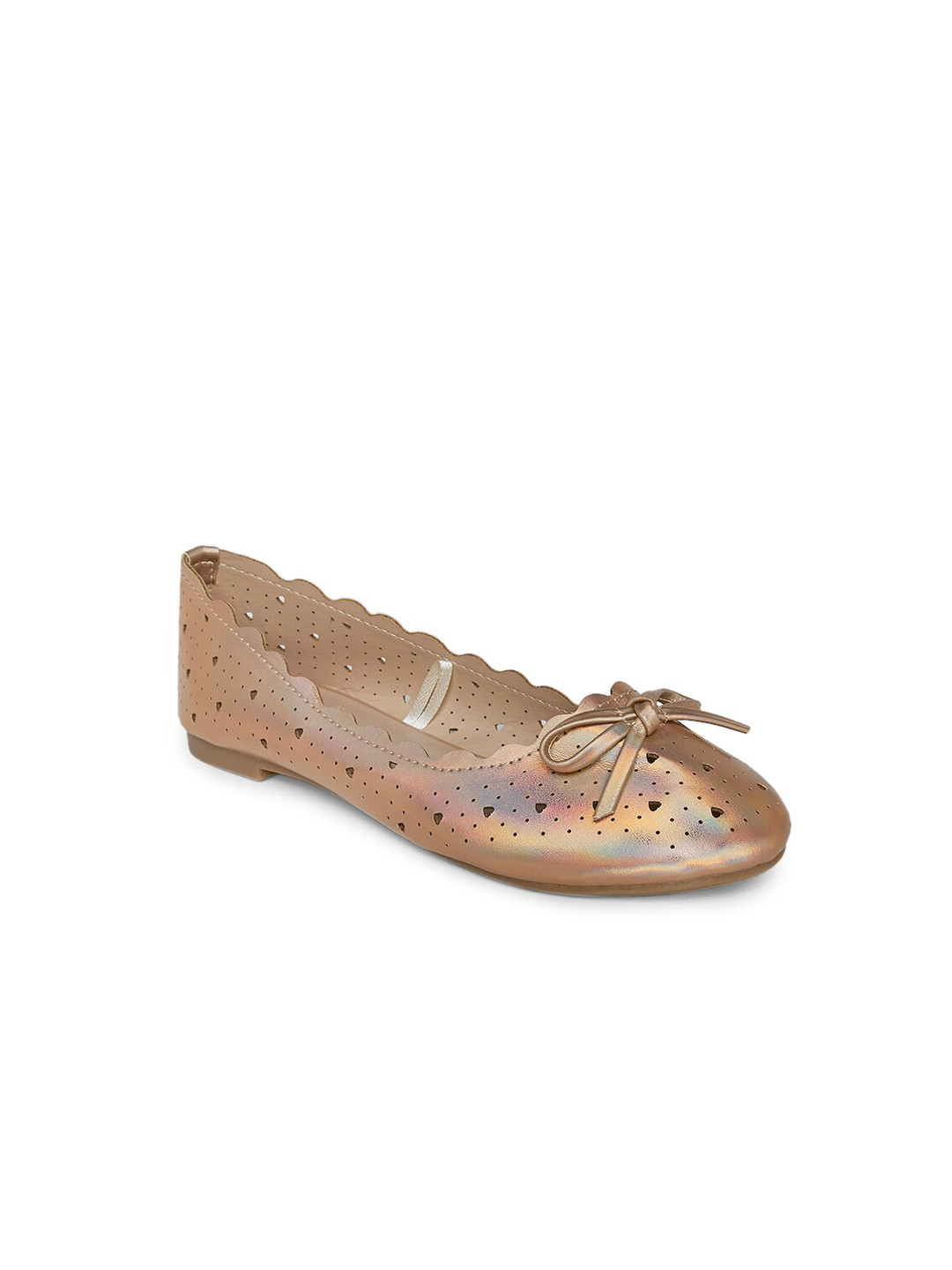 Pantaloons Junior Girls Gold-Toned Bows Embellished Ballerinas Flats