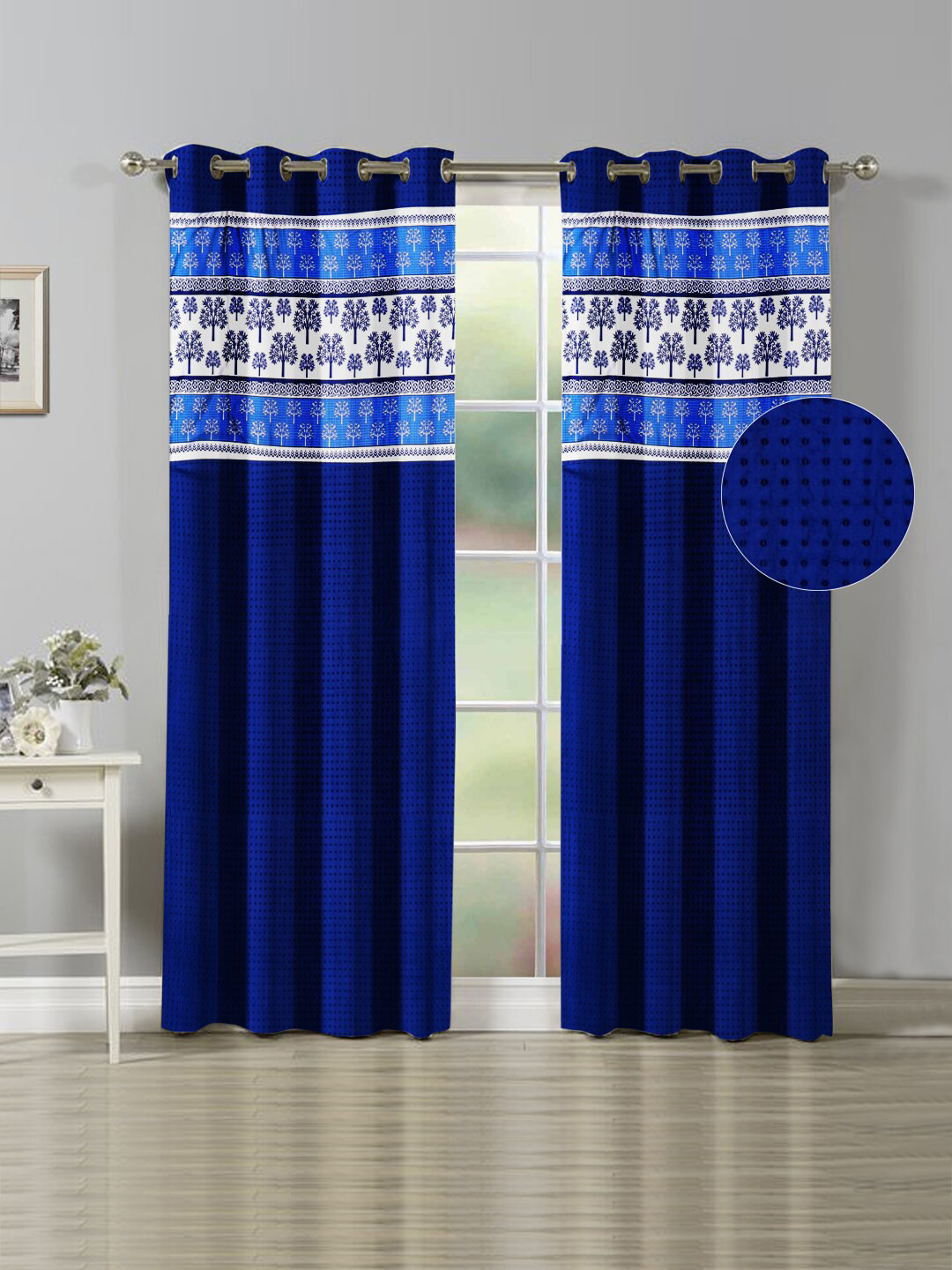 Nendle  Set of 2 Floral Room Darkening Door Curtain