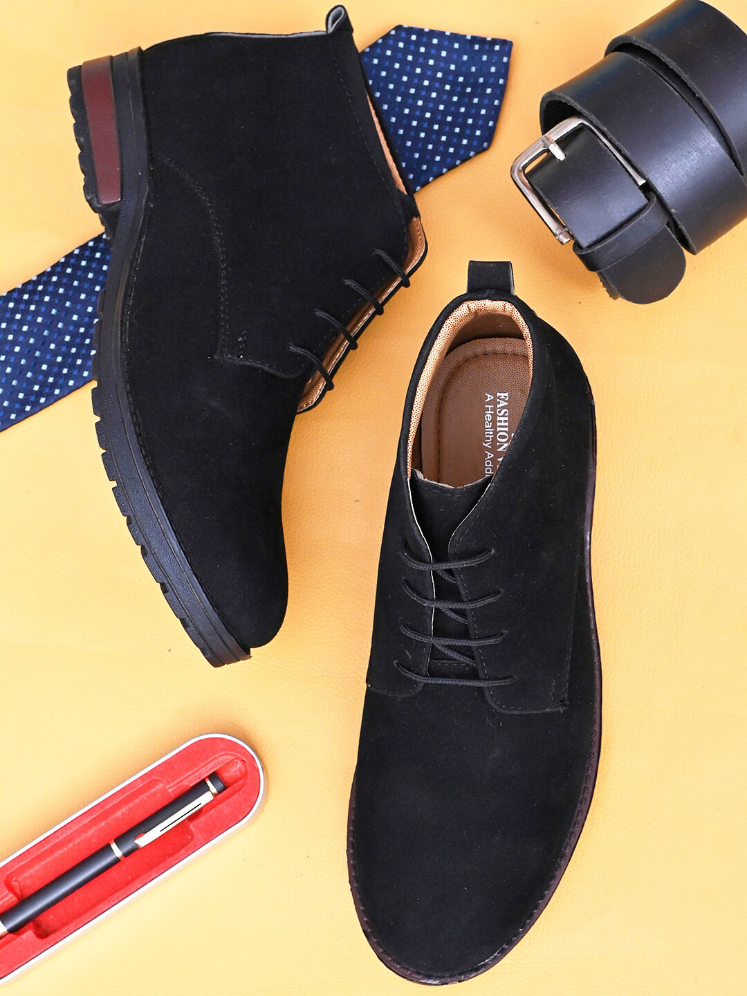 Fashion Victim Men Black Solid Regular Boot