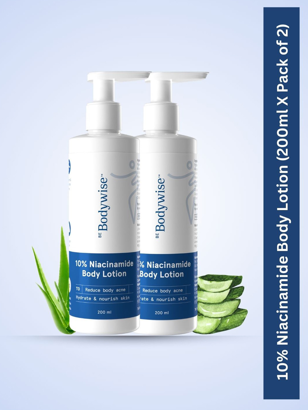 Be Bodywise Set of 2 10% Niacinamide Body Lotions - 200 ml Each