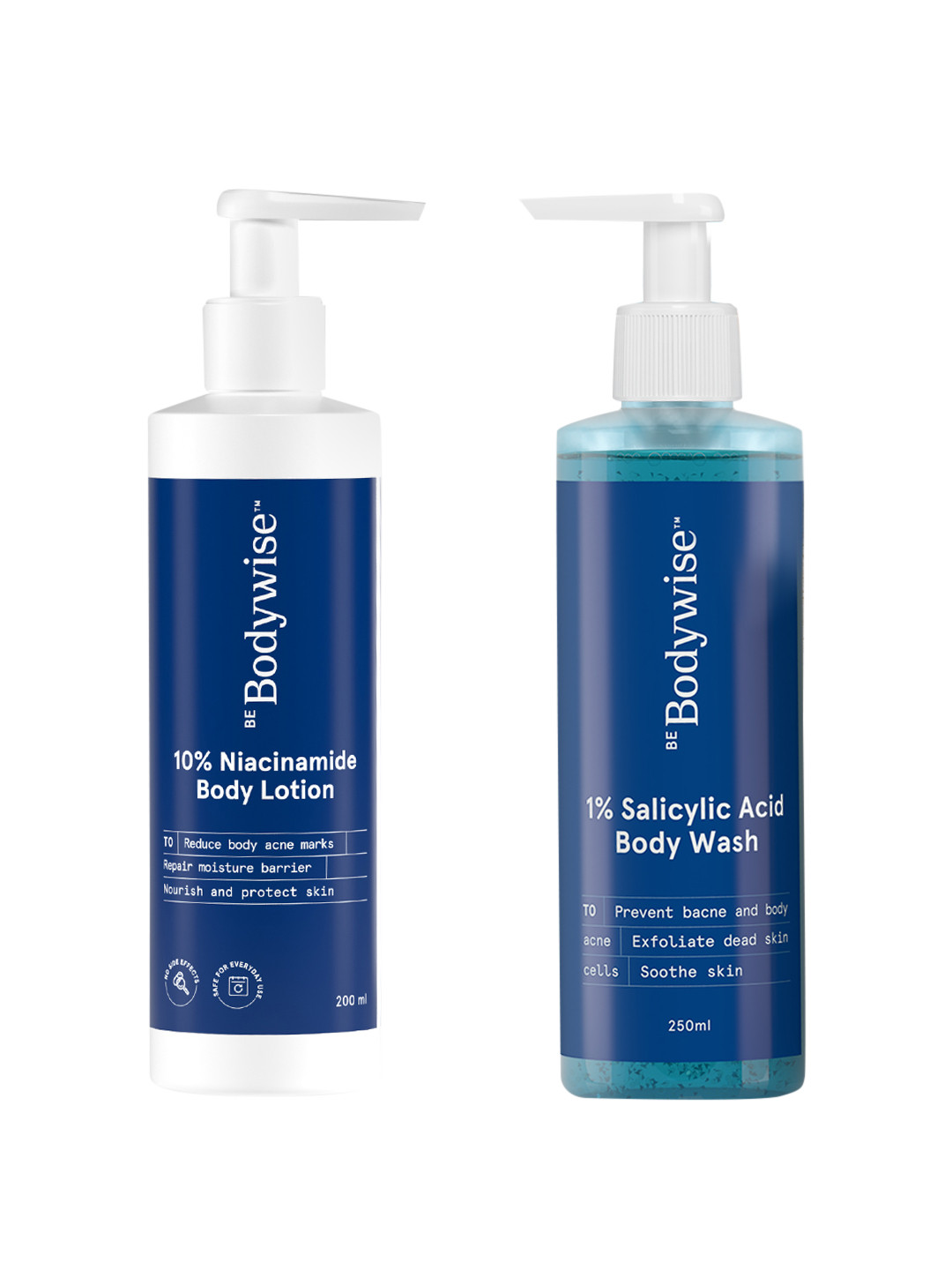 Be Bodywise Set of 1% Salicylic Acid Body Wash 250 ml & 10% Niacinamide Body Lotion 200ml