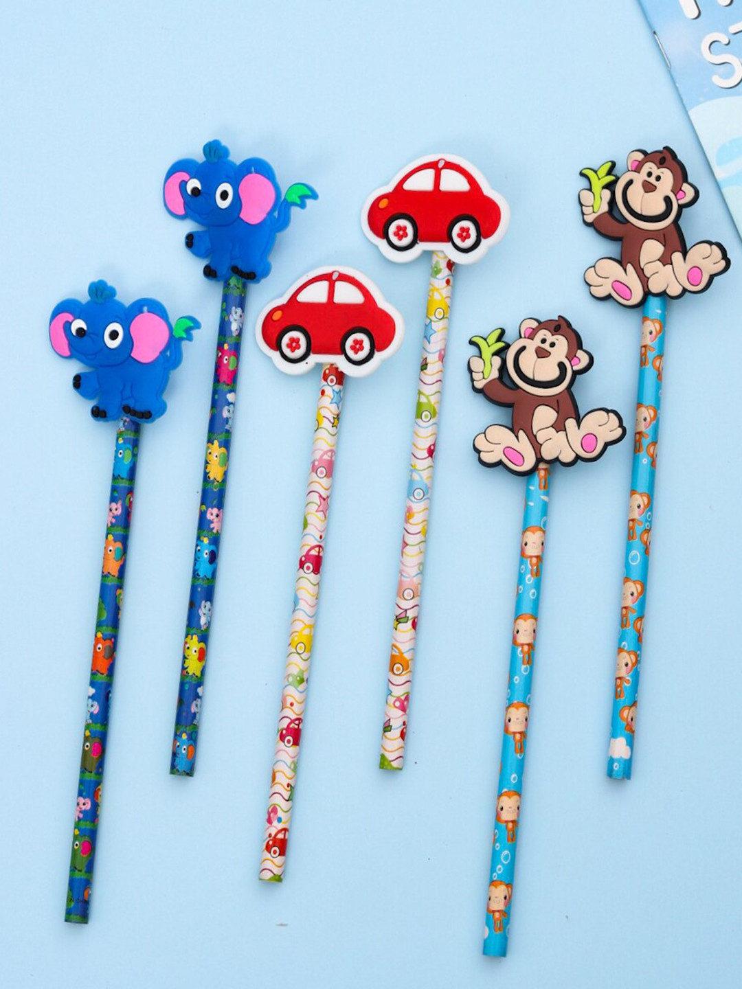 Yellow Bee Kids Pack Of 6 Printed Pencils With Motifs