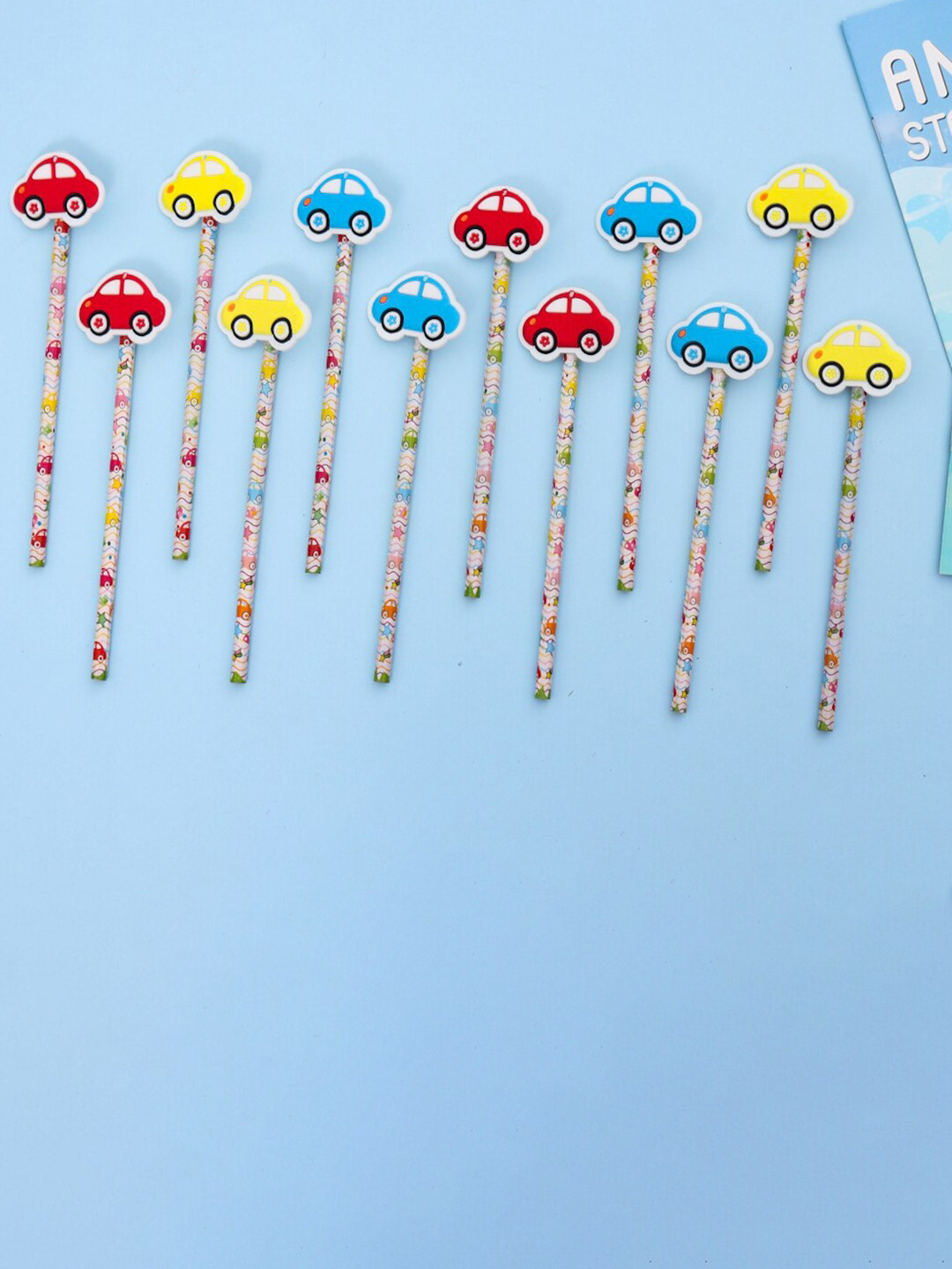 Yellow Bee Kids Set Of 12 Car Printed Pencils