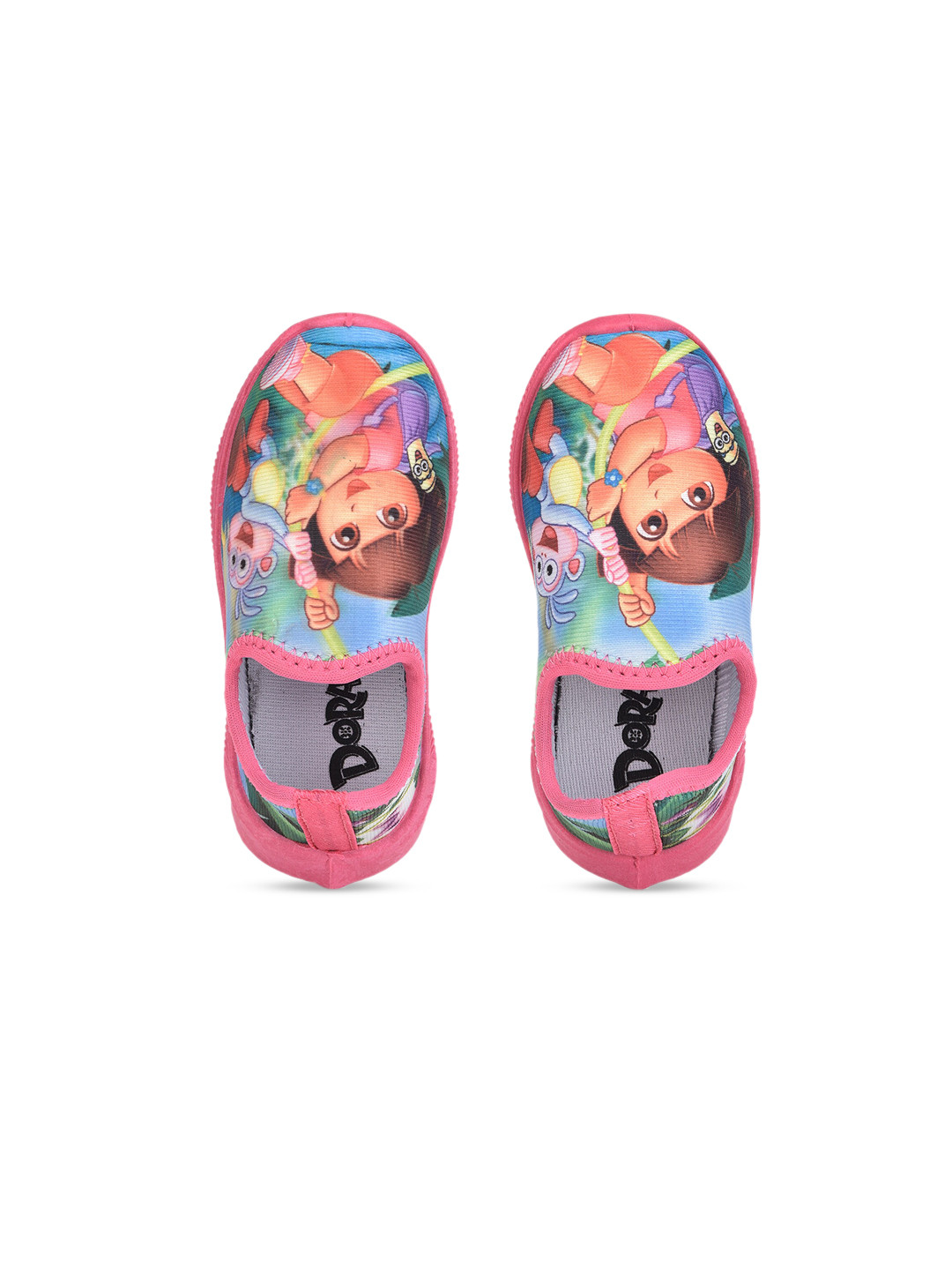 toothless Girls Pink Dora Printed Slip-On Sneakers