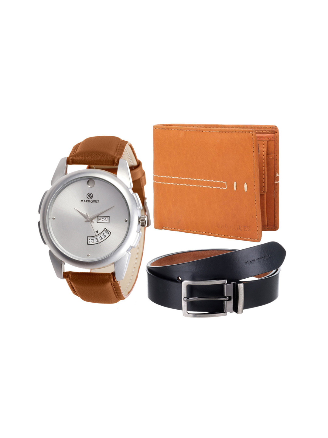MARKQUES Men Tan-Coloured Accessory Gift Set STV-770904-VIN-04-EXE-01-Multi