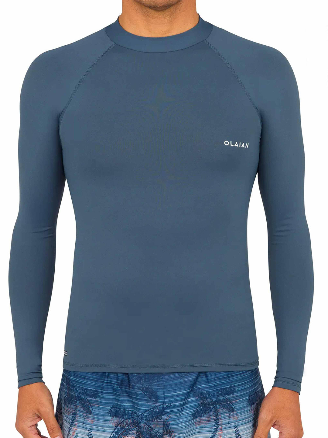 Decathlon OLAIAN - Mens Grey UV Protected Full-Sleeve Surfing Tshirt