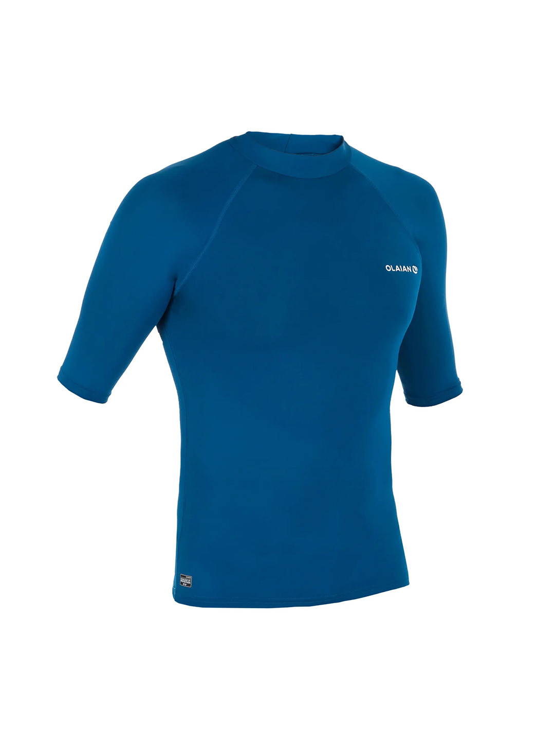 Decathlon OLAIAN - Mens Blue UV Protected Half-Sleeve Surfing Tshirt