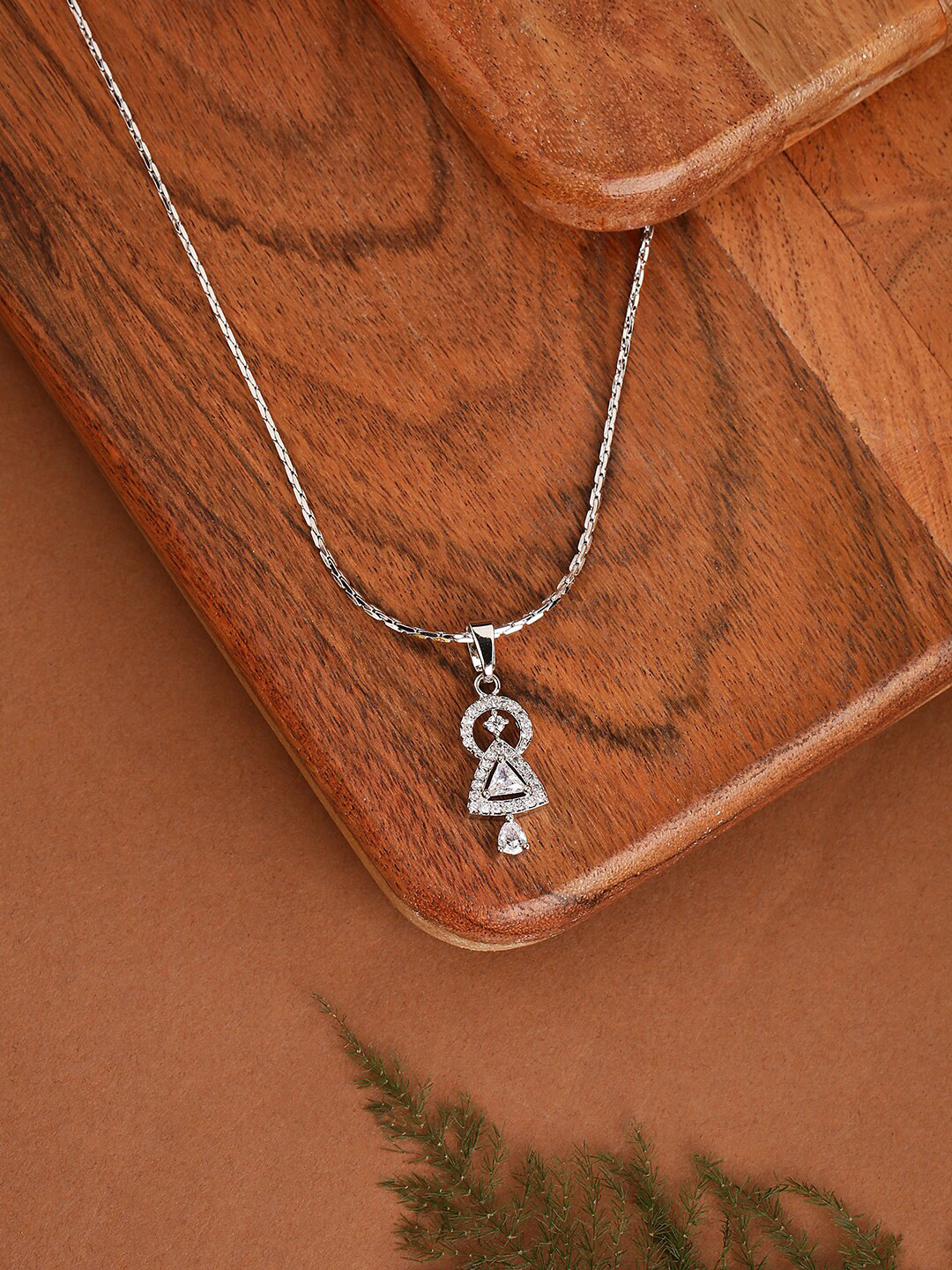 HOT AND BOLD Brass Silver-Plated Oxidised Necklace