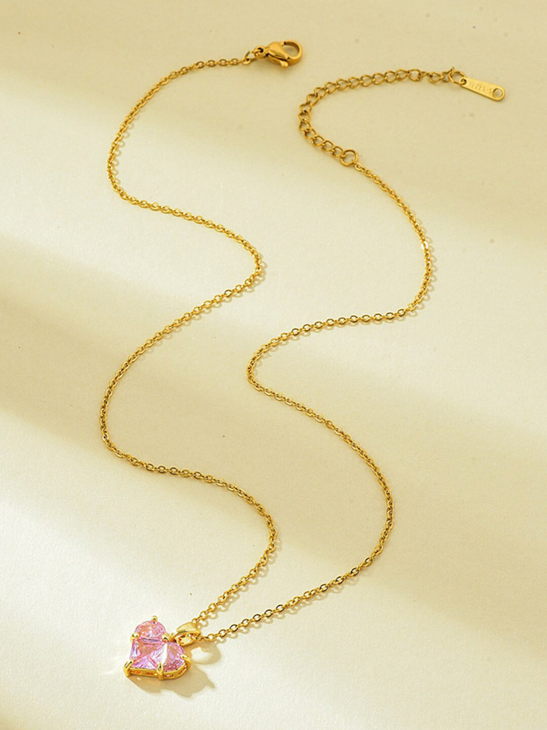 HOT AND BOLD Gold-Toned & Pink Brass Gold-Plated Necklace