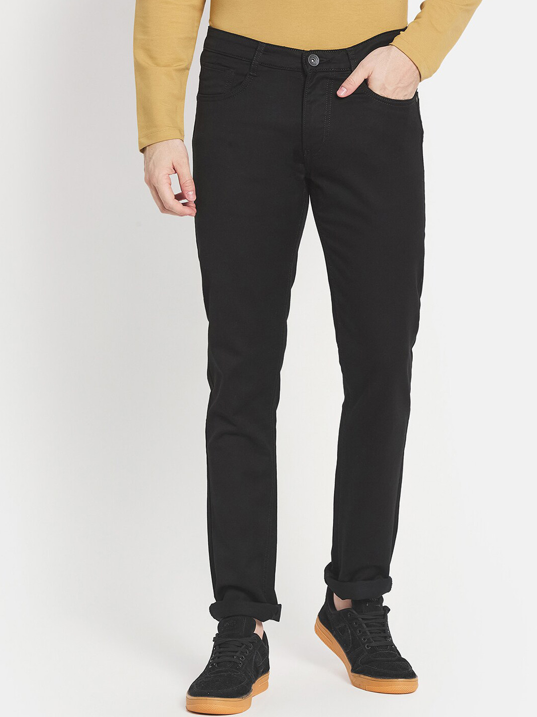 Octave Men Black Slim Fit Stretchable Jeans