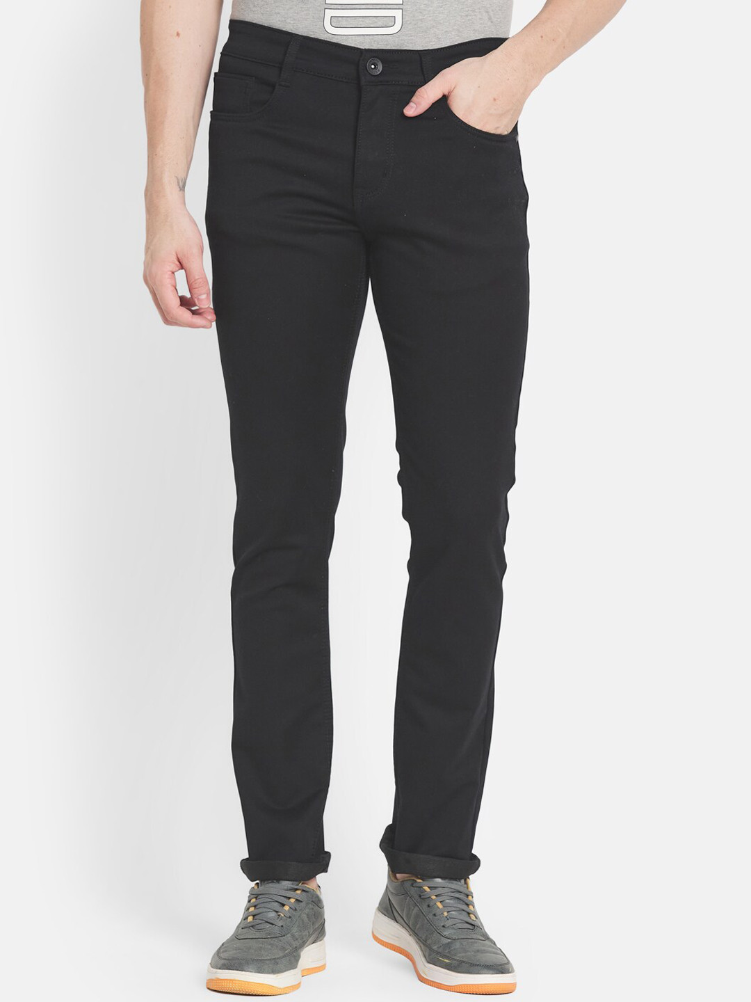 Octave Men Black Slim Fit Stretchable Jeans