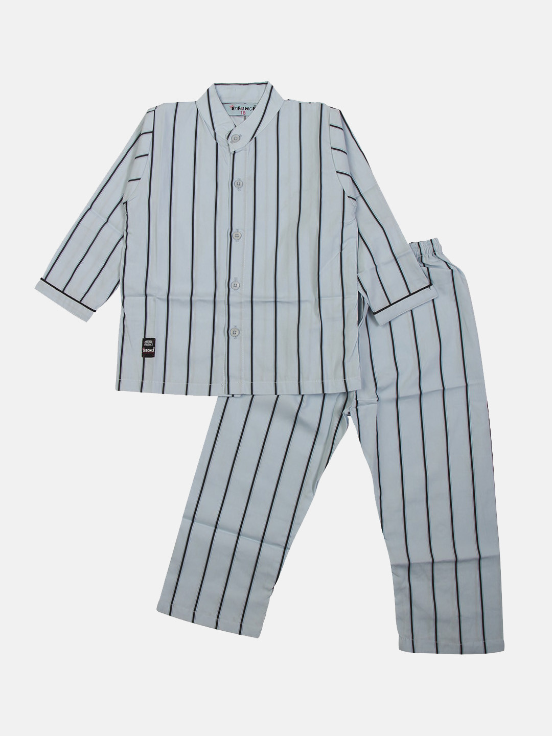 Enfance Kids Blue & Black Printed Night suit
