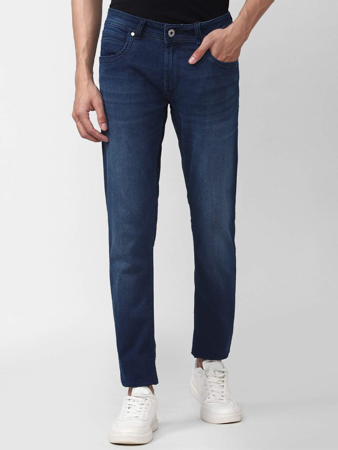 Peter England Casuals Men Blue Slim Fit Light Fade Jeans