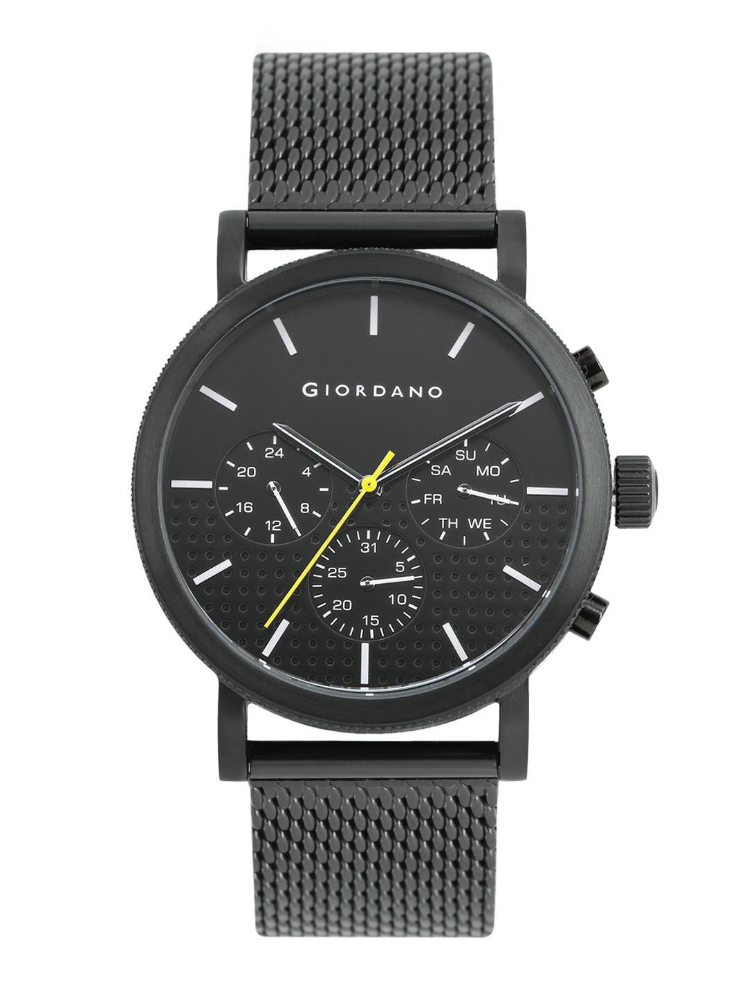 Giordano black metal discount watch