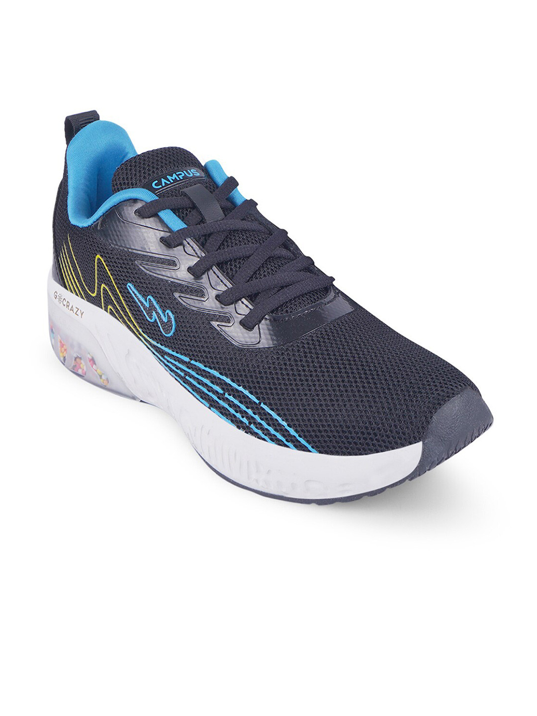 Campus Unisex Kids Black Mesh Running Shoes