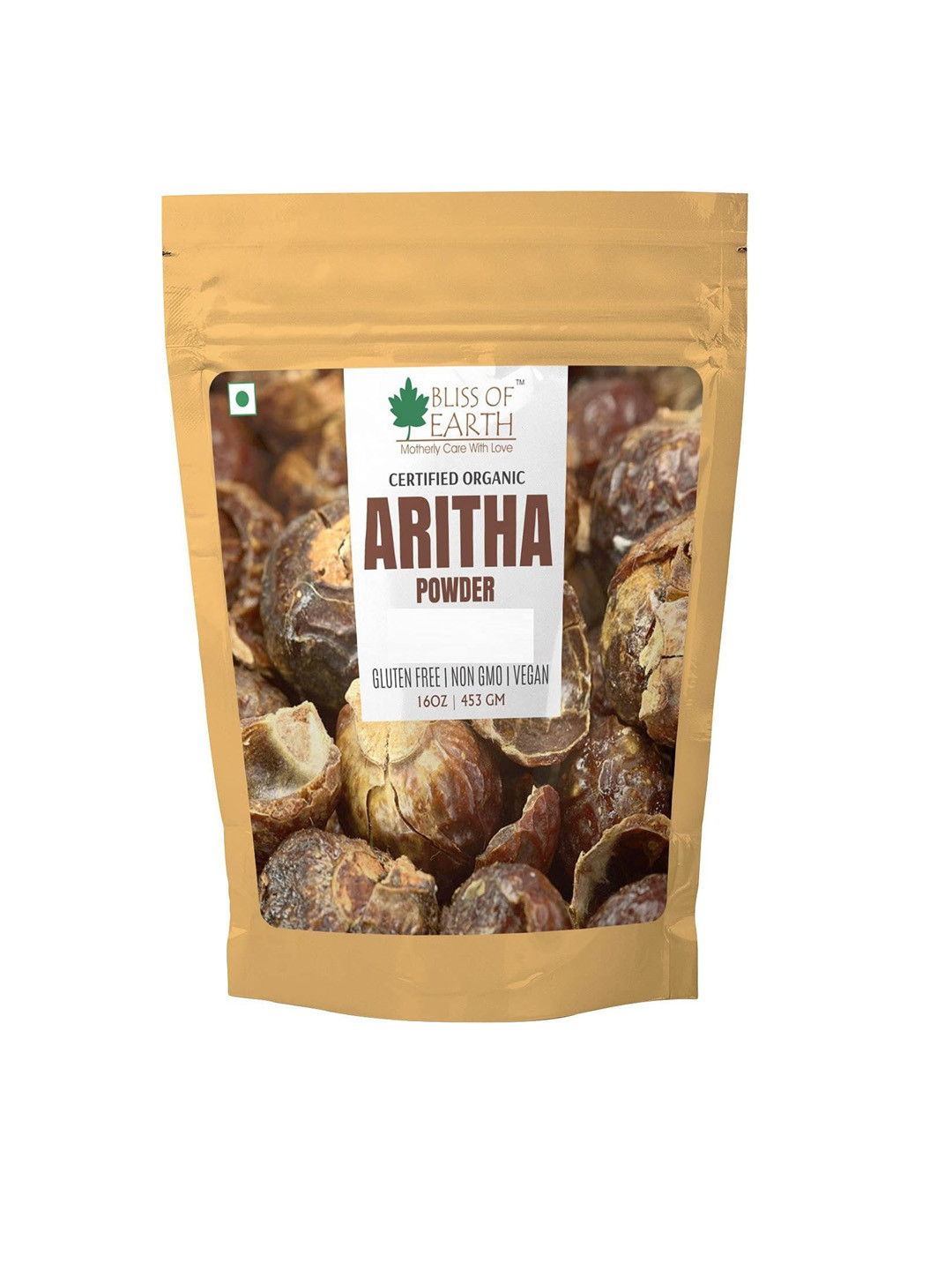 Bliss of Earth Certified Organic Aritha Powder 453 gm