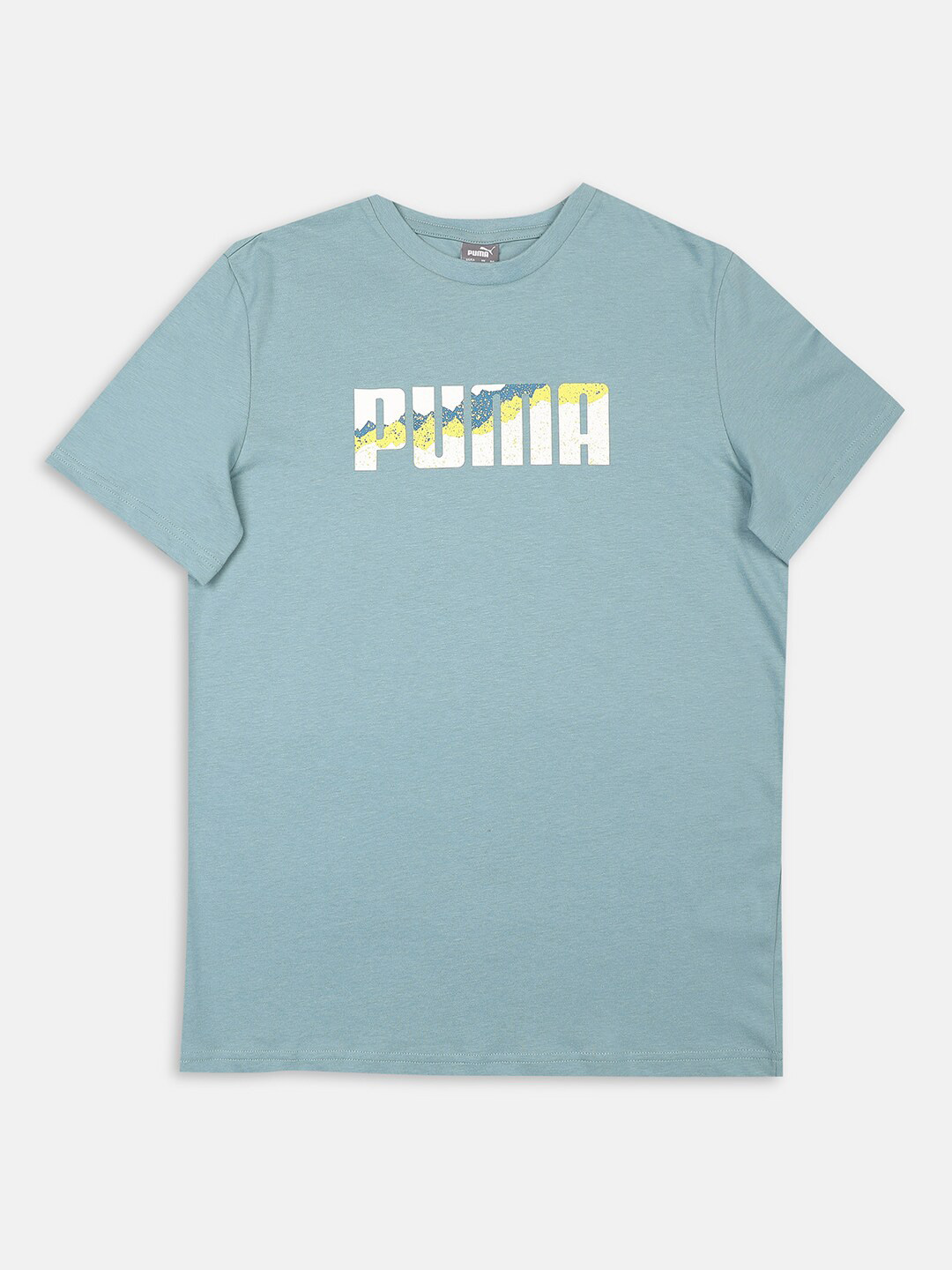 Puma Boys Blue Printed Cotton Tshirts