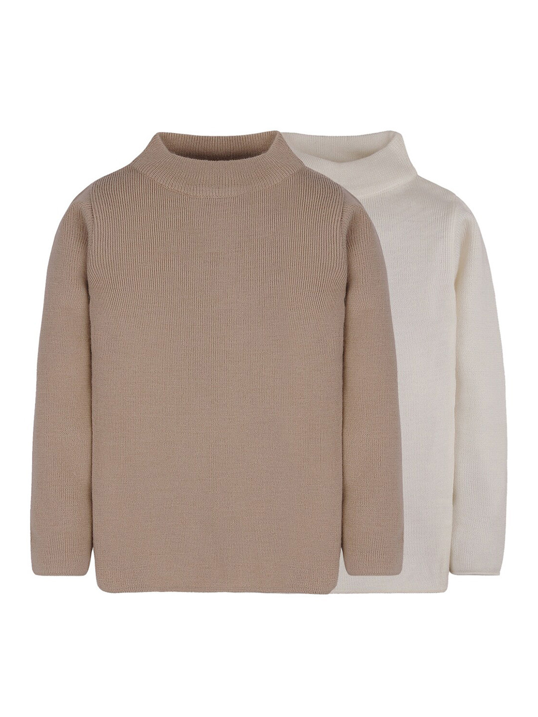 RVK Pack of 2 Unisex Kids Nude-Coloured & Off White Pullover