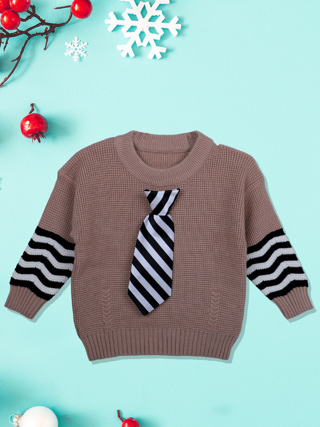 Baby Moo Unisex Kids Printed Self Design Pullover