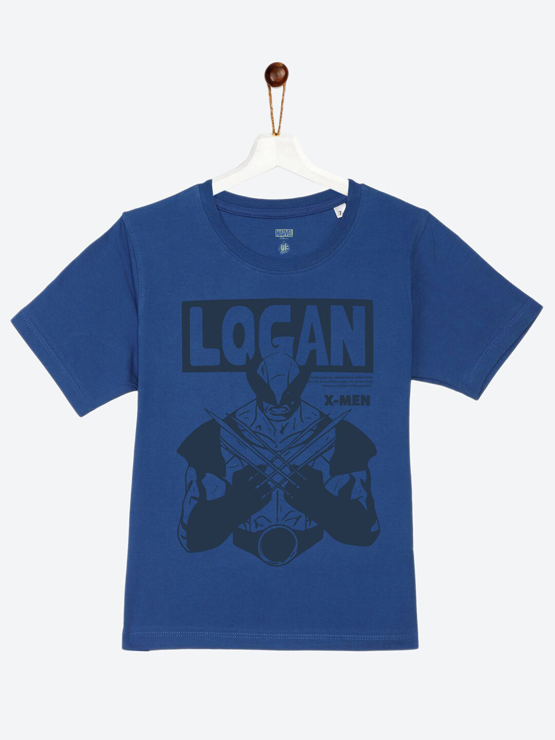 YK Marvel Boys Blue & Black X- Men Printed Cotton T-shirt