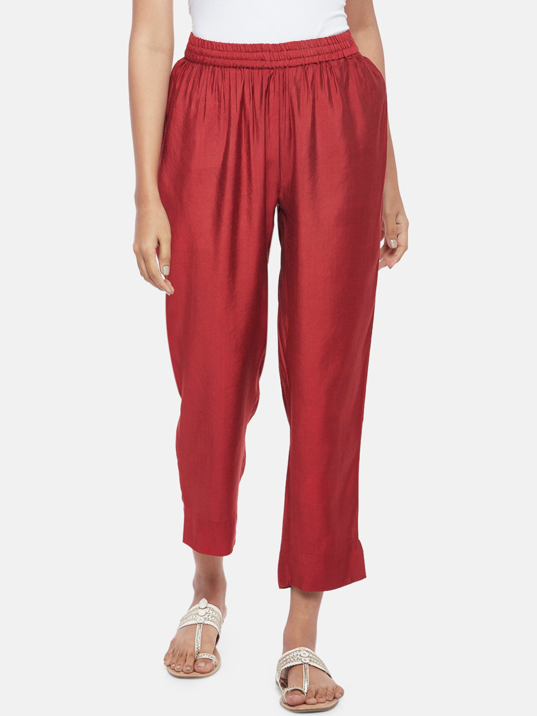 RANGMANCH BY PANTALOONS Women Red Culottes Trousers