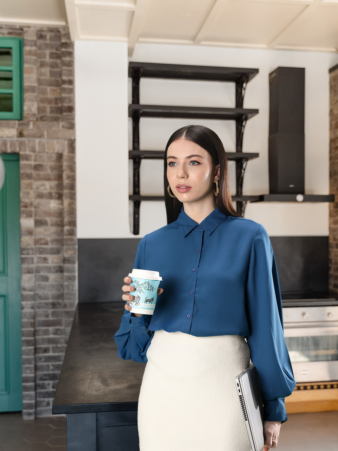 U S Polo Assn Women Women Blue Shirt Style Top