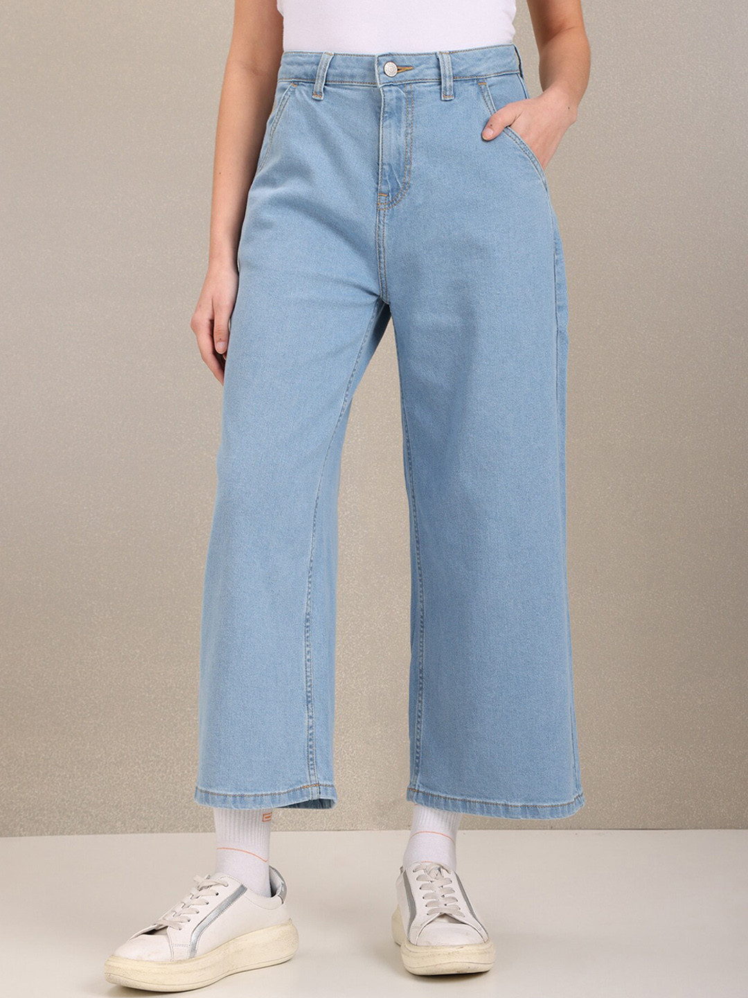 U S Polo Assn Women Blue Wide Leg Stretchable Jeans