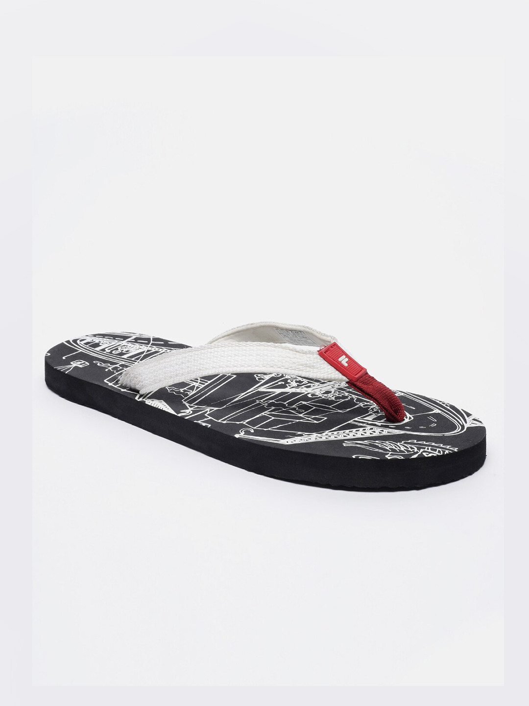 FILA Unisex Printed Rubber Doodle Thong Flip-Flops