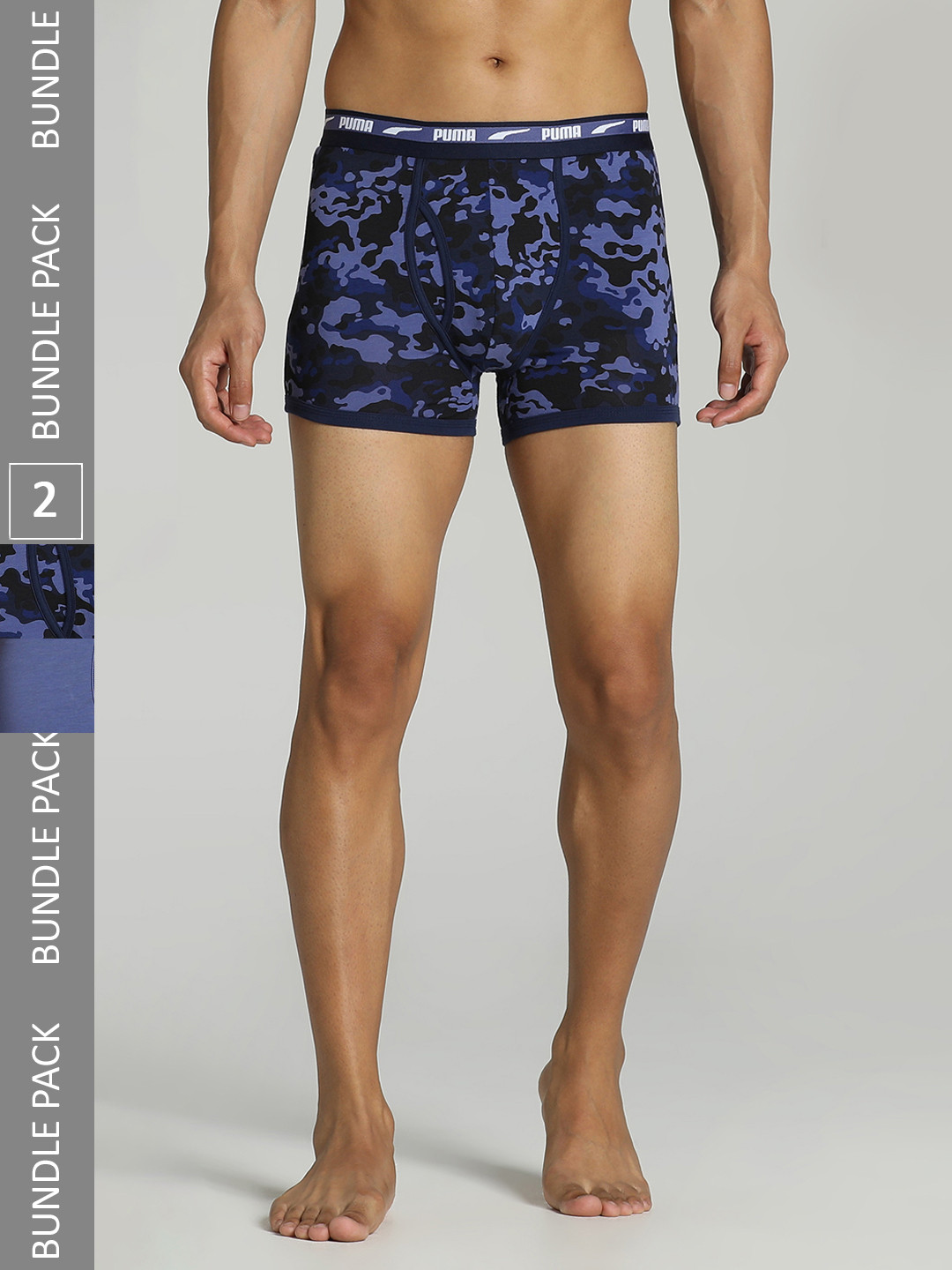 Puma Men Pack of 2 Blue Printed Stretch Camo Trunks
