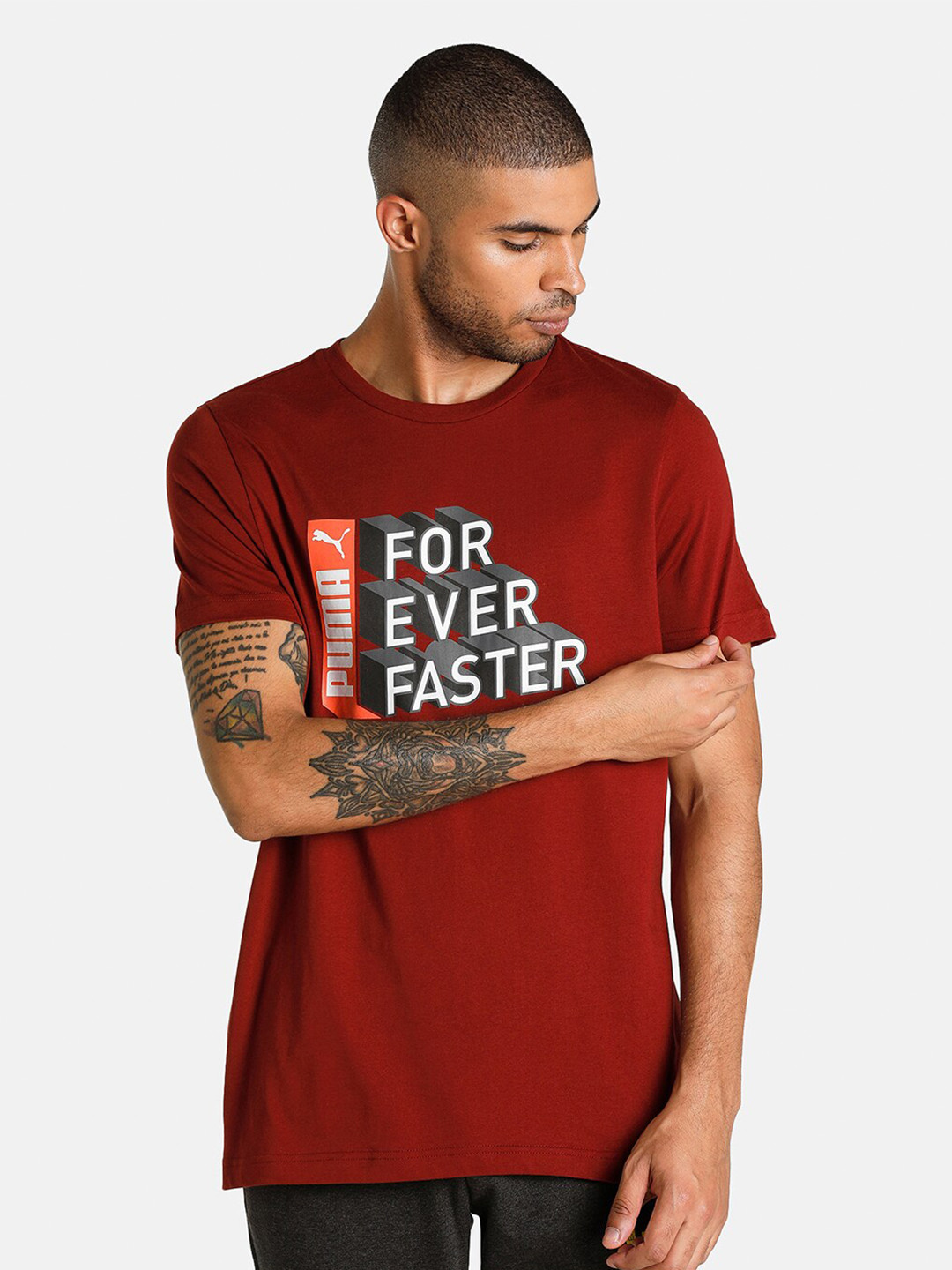 Puma Men FF Graphic Printed Cotton Slim Fit T-shirts