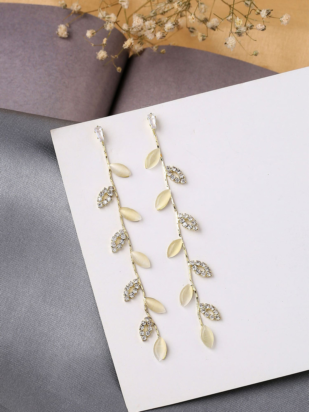 Yellow Chimes Women Gold-Toned Contemporary Designed Earrings