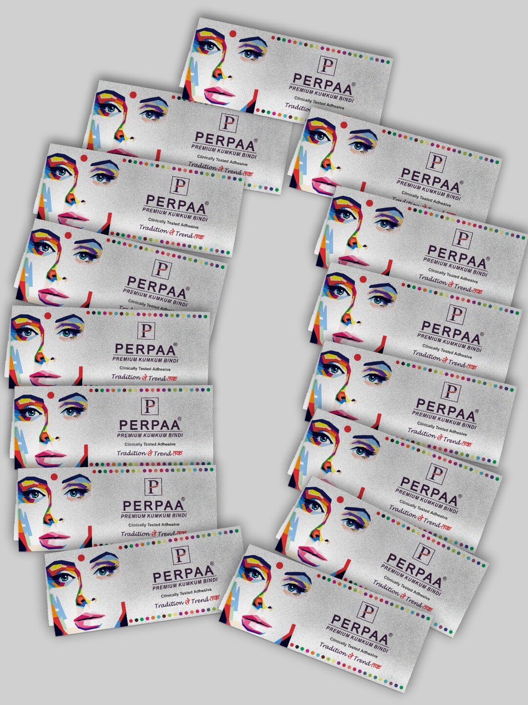 PERPAA Black Velvet Kumkum Bindi Box with 15 Flaps - Size 7